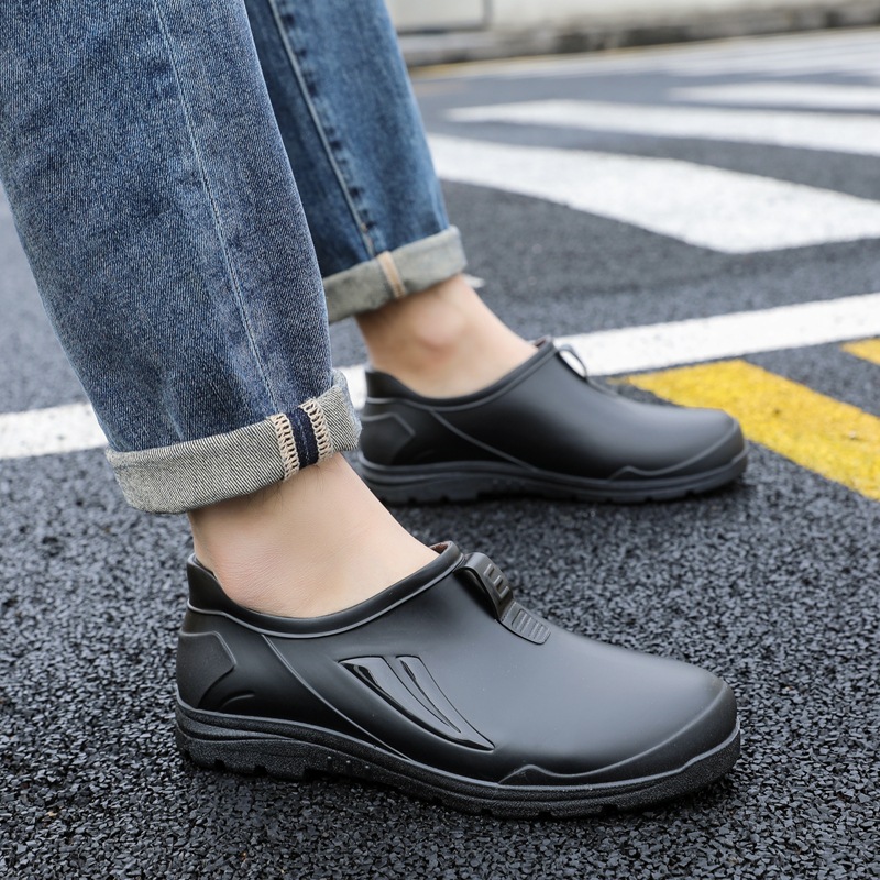 Cross-Border Rain Boots for Men, Short-Cut, Trendy, Low-Top, Suitable for Riders, Car Washing, Fishing, Rubber Shoes, Overshoes, Waterproof, Business, Outdoor, Rainproof