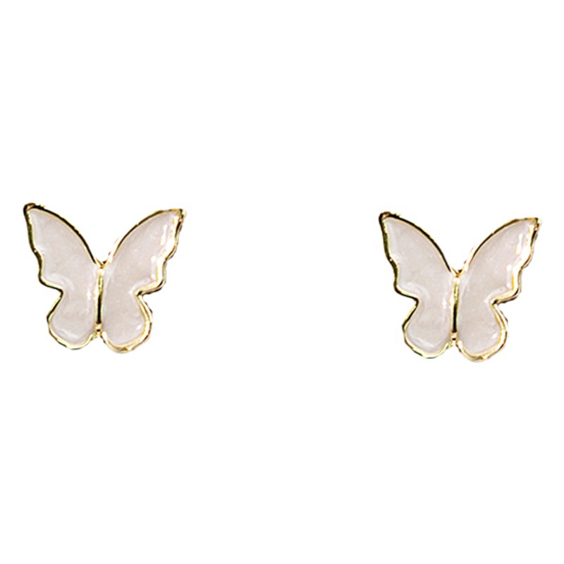 Silver needle sweet oil butterfly wings ear bone nail simple commuter daily earrings small exquisite earrings wholesale