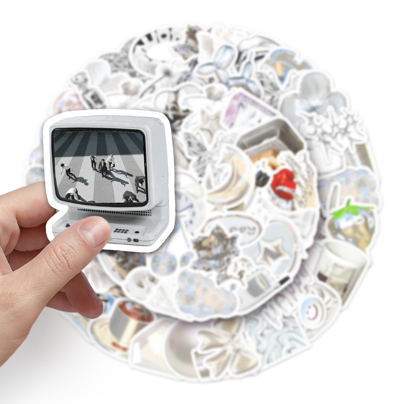Picture of 50 silver ins style graffiti hand account goo card small fresh DIY mobile phone case luggage sticker waterproof sticker