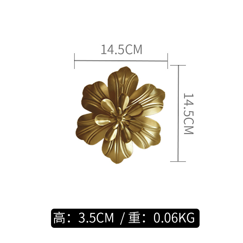 Picture of Light Luxury Metal Stereo Flower Wall Hanging DIY Wall Decoration Living Room Bedroom Tv Wall Hanging Single Small Wall Decoration
