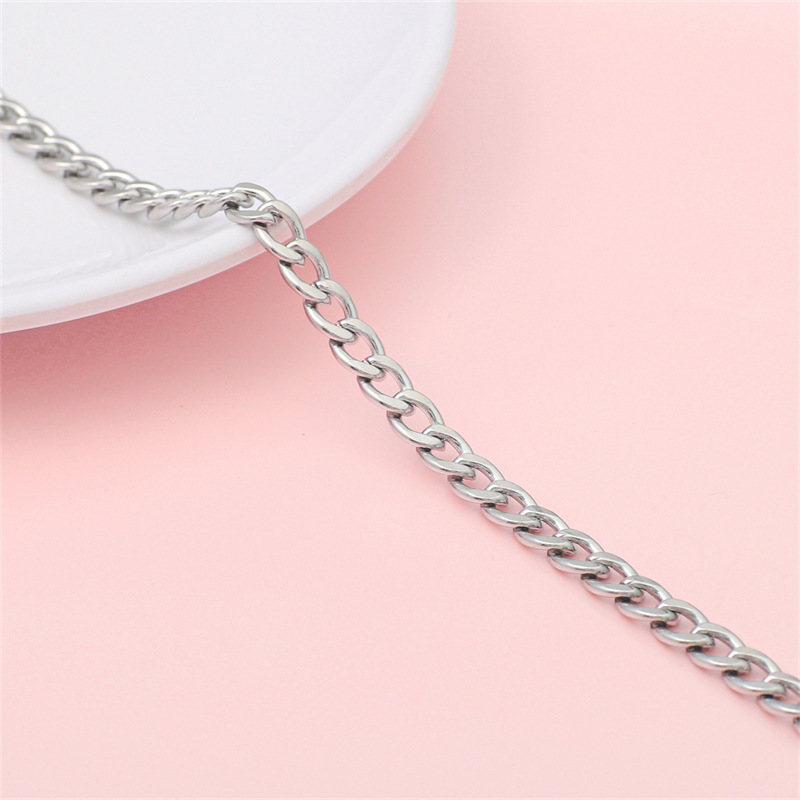 Picture of Trend Hip Hop Stainless Steel Y2K Ancient Silver Chain Extension Chain DIY Handmade Jewelry Bracelet Necklace Accessories Material