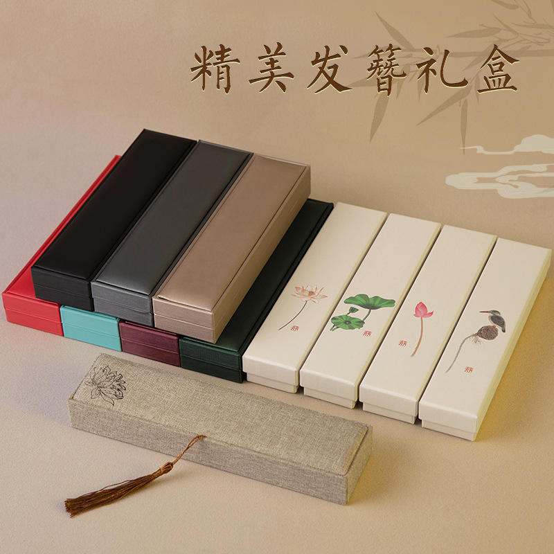 Picture of Classic ancient style chopsticks hairpin box high-grade rectangular necklace box gift gift box in stock wholesale