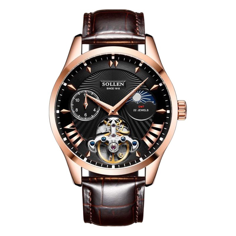Solen Solon Watch Mechanical Watch Men's Automatic Hollow Belt Shake Tone Fashion Casual Business Wholesale