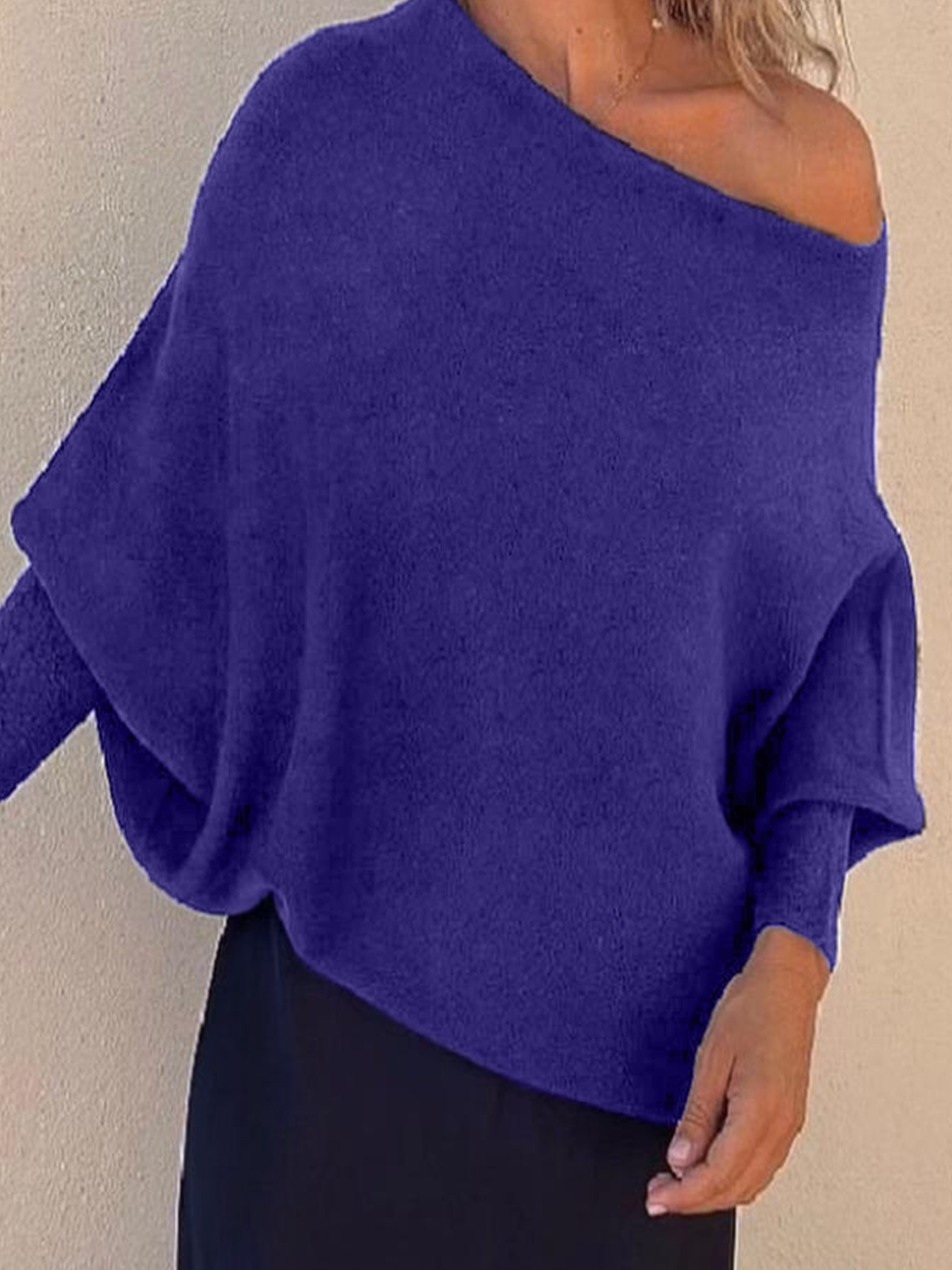 Foreign trade cross-border Europe and the United States Amazon source manufacturers sweater long sleeve collar pullover bat sleeve sweater spring and autumn