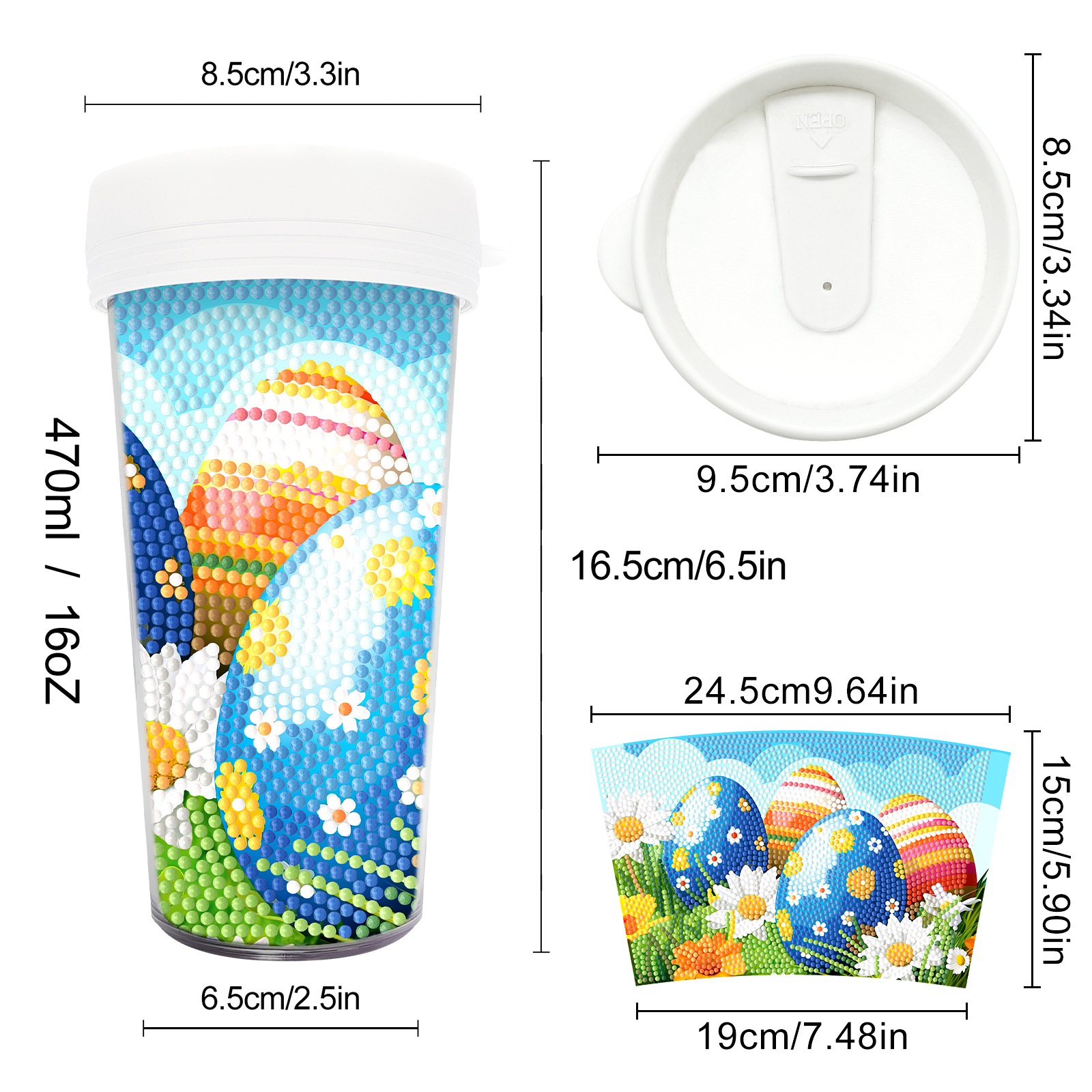 Picture of Diamond Painting Peripherals, New and Unique Cups, Cross-Border Supply, Diamond Stickers, Embroidery, DIY Handmade Full Diamond Creative Decorative Paintings Wholesale
