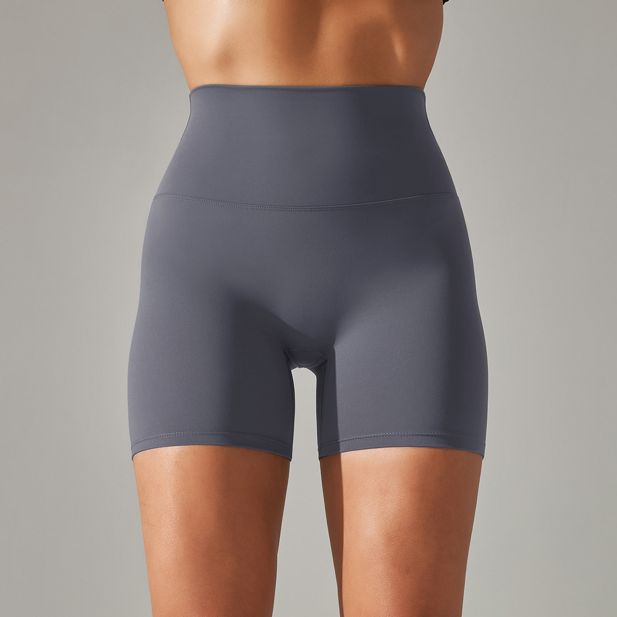 Picture of Spring and Summer New Solid Color Yoga Shorts Double-Sided Brushed Tight-Fitting High-Waist Elastic Sports Fitness Three-Point Yoga Pants for Women
