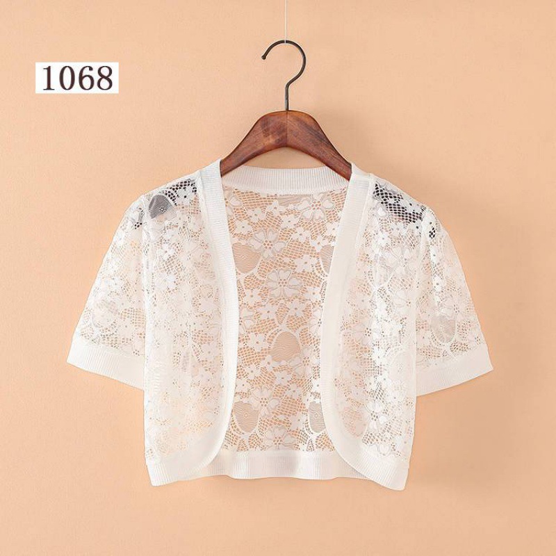 Picture of Selected fashion summer new short-sleeved chiffon shawl lace cardigan short coat thin elegant women's clothing