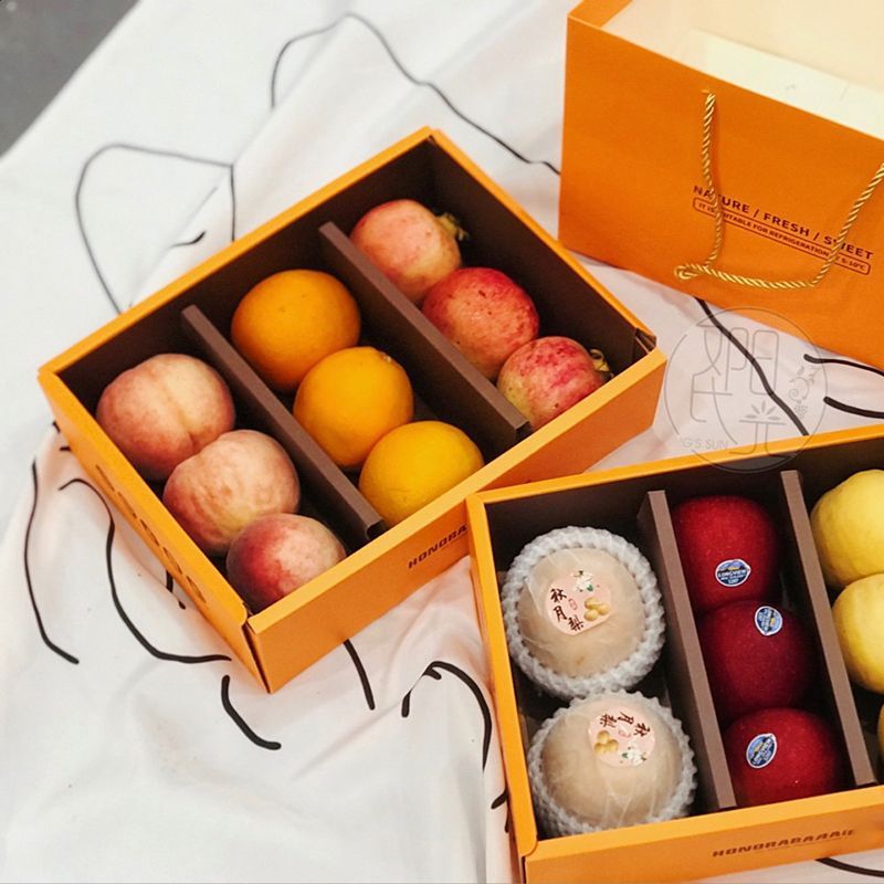 Fruit gift box box empty box double transparent lid portable universal gift box wholesale