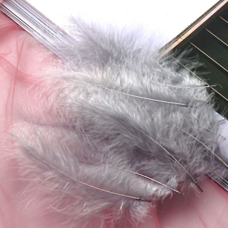 Picture of Colorful Turkey Hair Pointed Tail Velvet Dream Catcher Material Wave Ball Gift Box Filler Shooting Props Feather Decoration