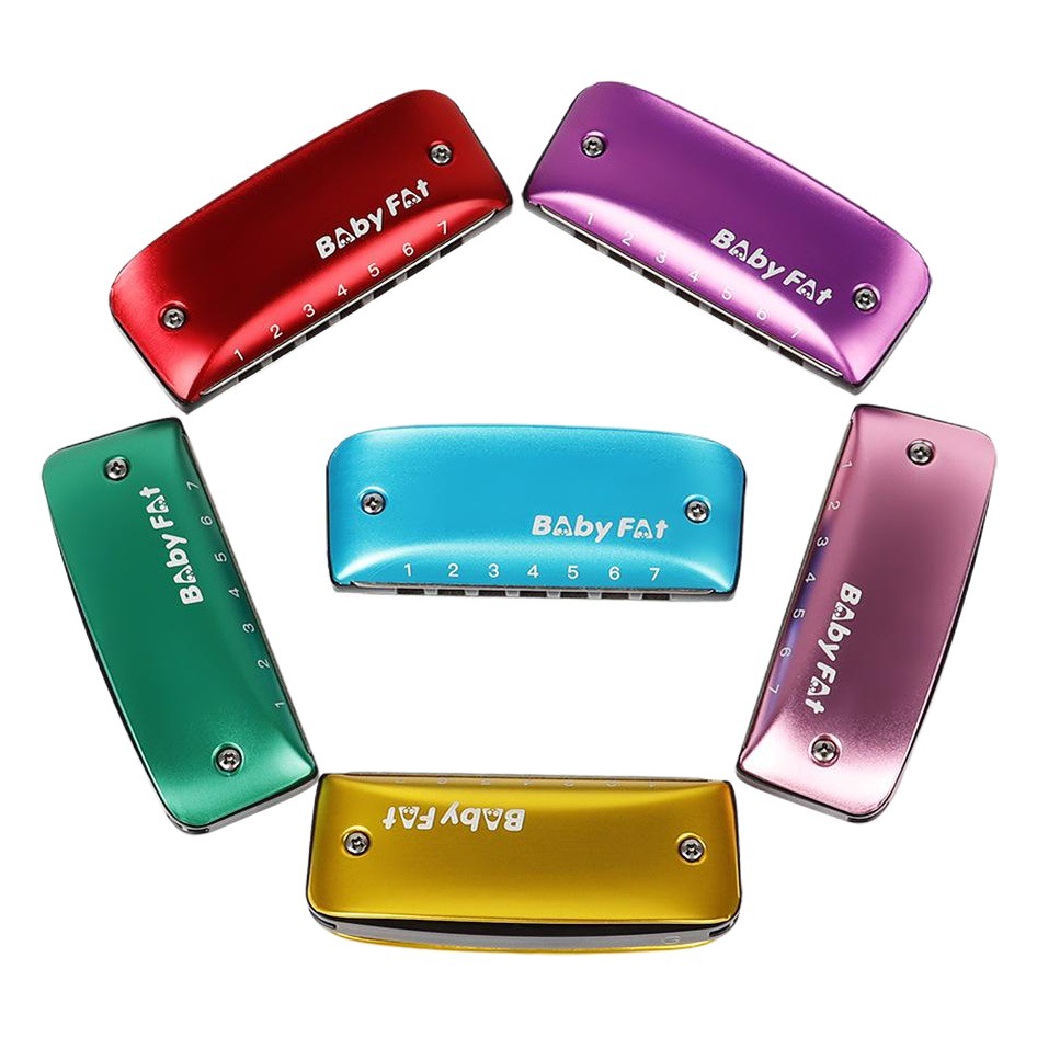 Bby FAt Blues 7 Hole Harmonica Wholesale Students Classroom Teaching Performance Accompaniment Oral Piano Playing Musical Instruments