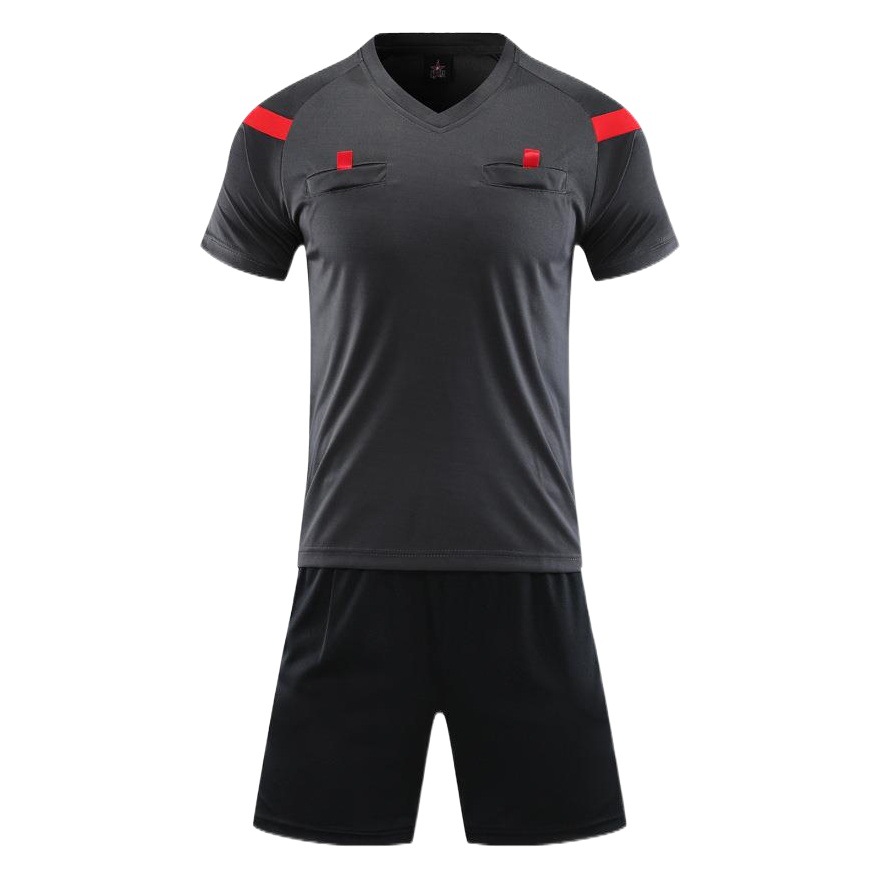 Factory light board football referee suit adult short sleeve football match coach suit breathable