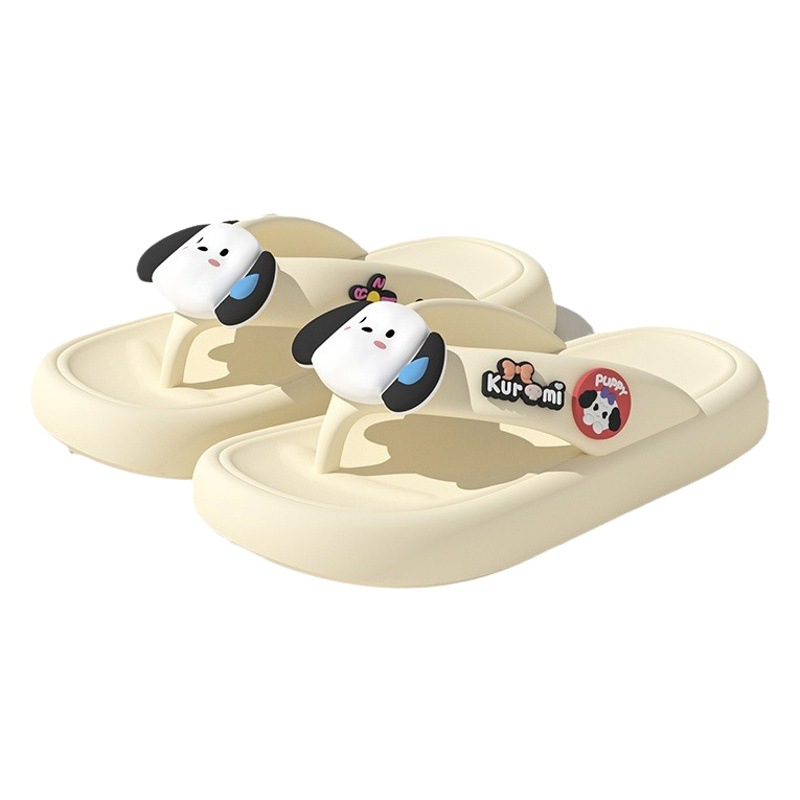 Dung-feeling cute sandals and slippers for women's outdoor wear 2023 Summer new soft bottom waterproof beach flip-flops