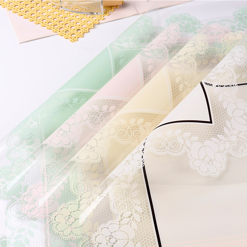 Huaxi Small Lace Flower Wrapping Paper Opp Flower Wrapping Paper Handmade DIY Waterproof Flower Shop Floral Materials Export Wholesale
