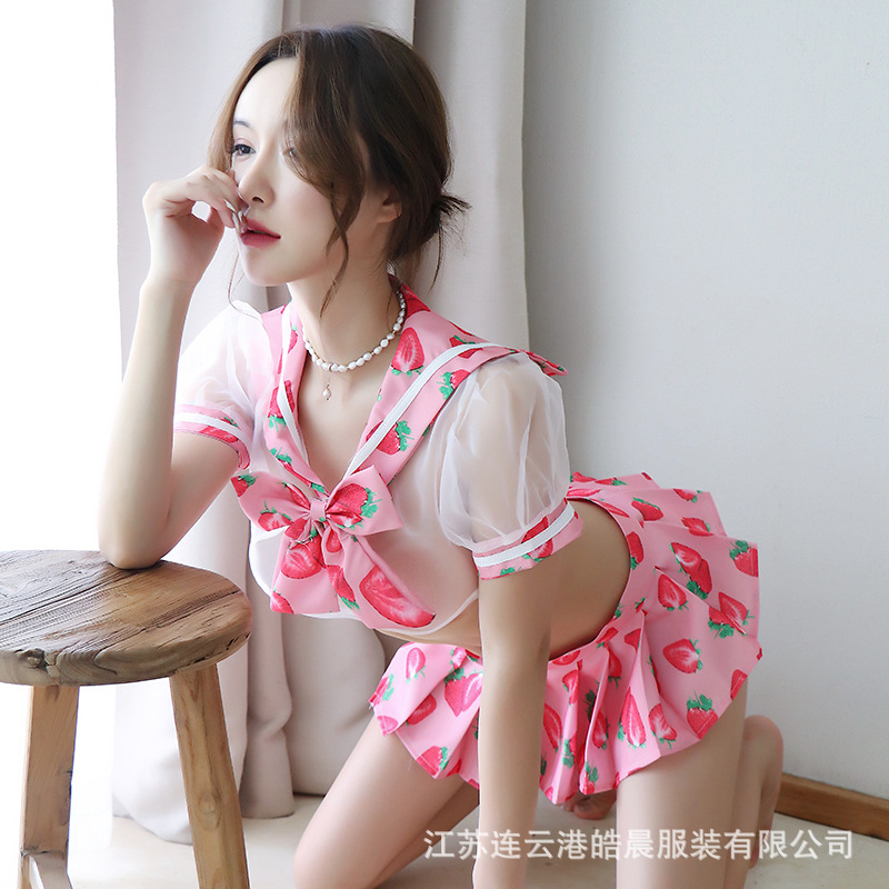 Long Night Sexy Lingerie Temptation Sailor Uniform Female Jk Student Outfit Wholesale 1209