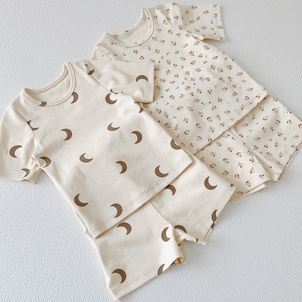 Picture of Xg Summer Cross-Border Popular Kidsren's Home Clothes Kidsren's Pajamas Set Pure Cotton Short-Sleeved Suit for Small and Medium-Sized Kidsren