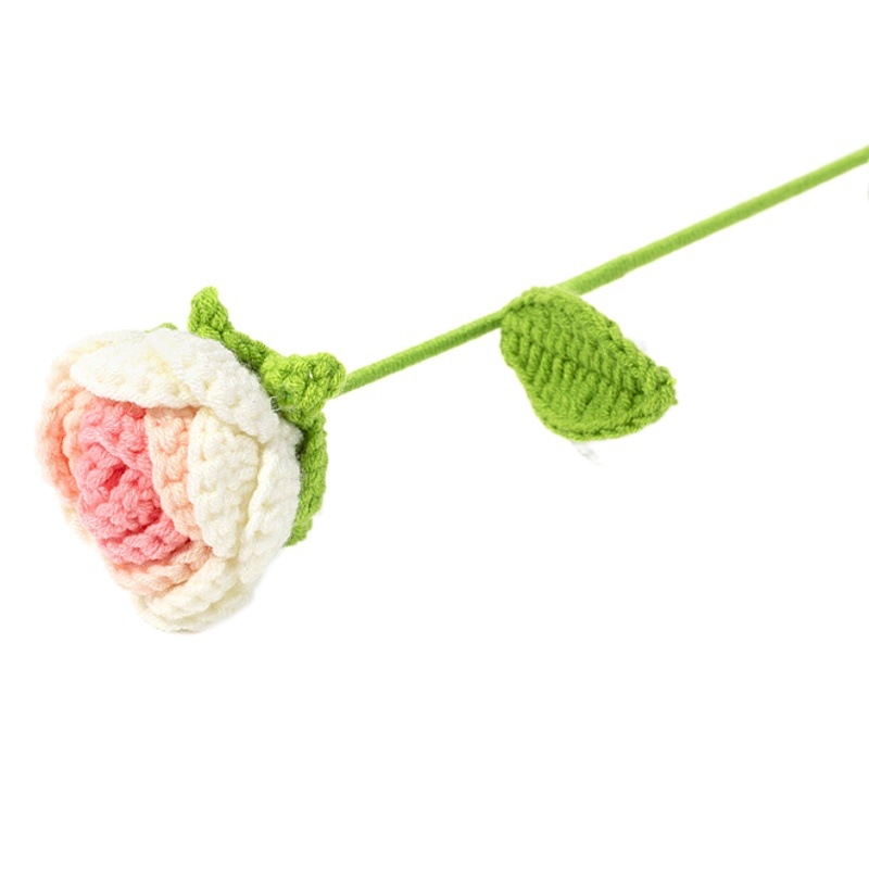 Hand-woven diy gradient rose bouquet finished wool crocheted material package Valentine's Day girlfriends gift