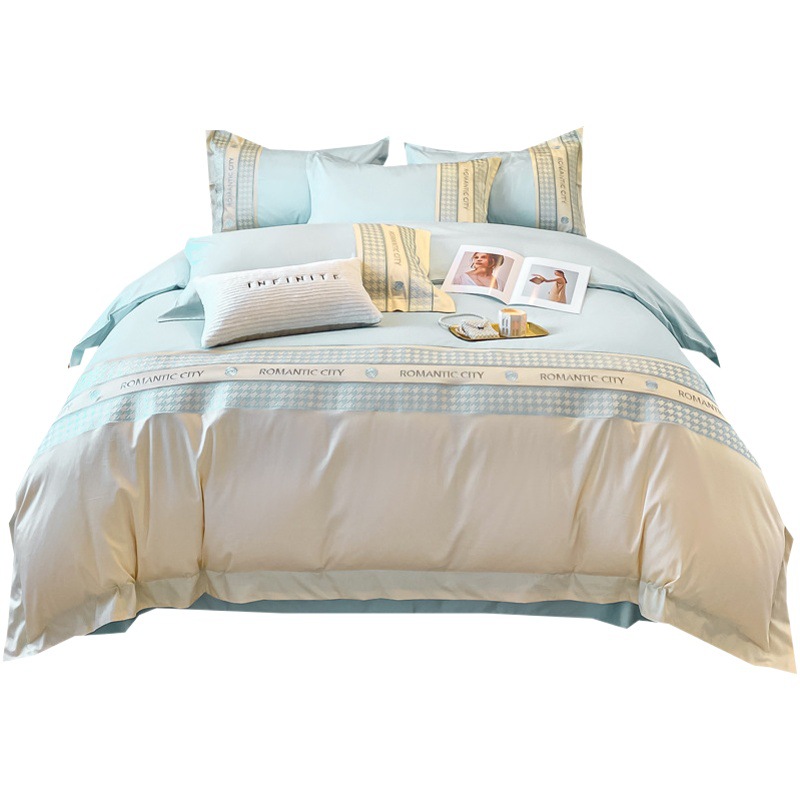 Picture of High-end 180s long-staple cotton cotton four-piece set high-support high-density cotton embroidered quilt cover bed sheet light luxury bedding