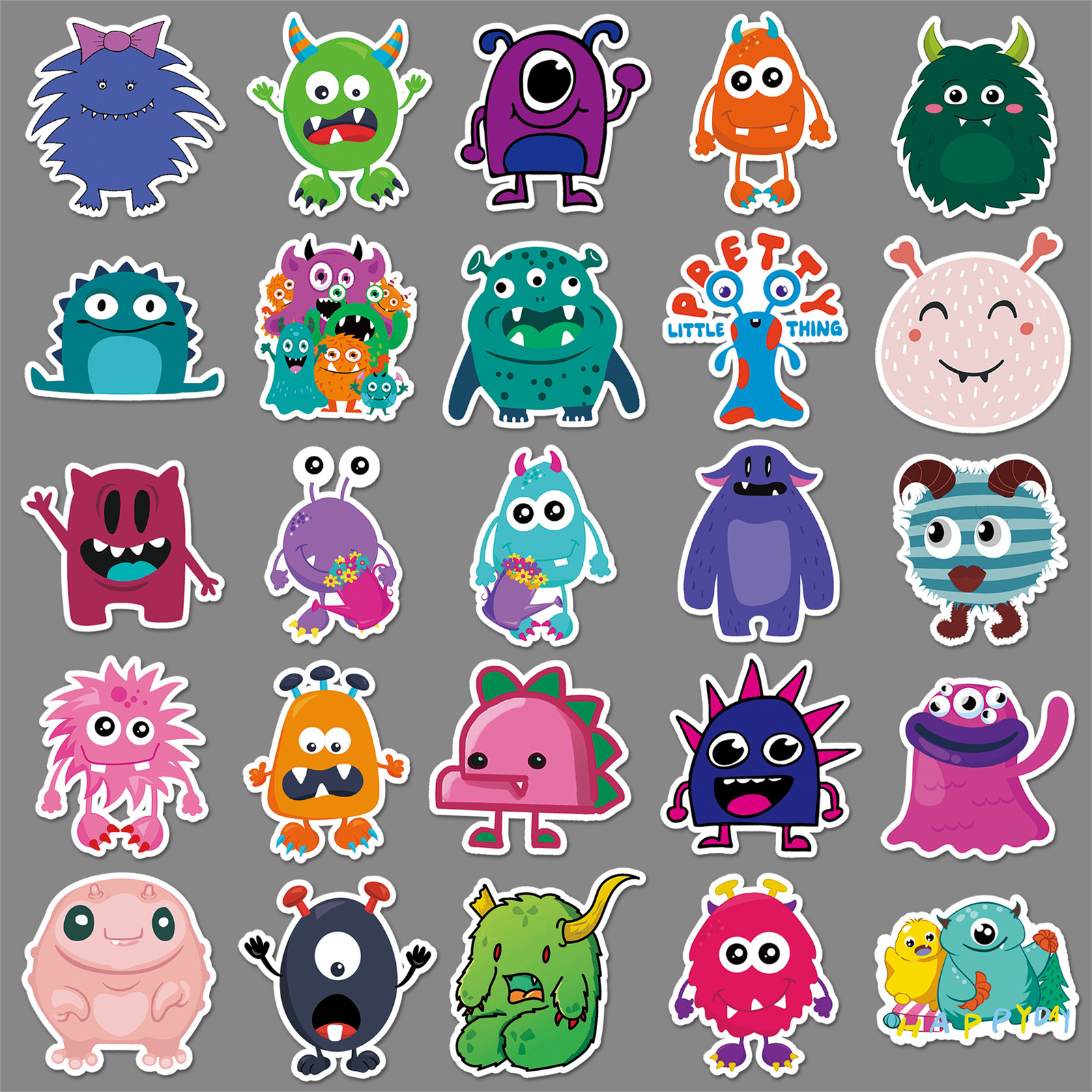 Picture of 50 hand account small monster painted personality cross-border cartoon goo card creative DIY skateboard luggage stickers waterproof