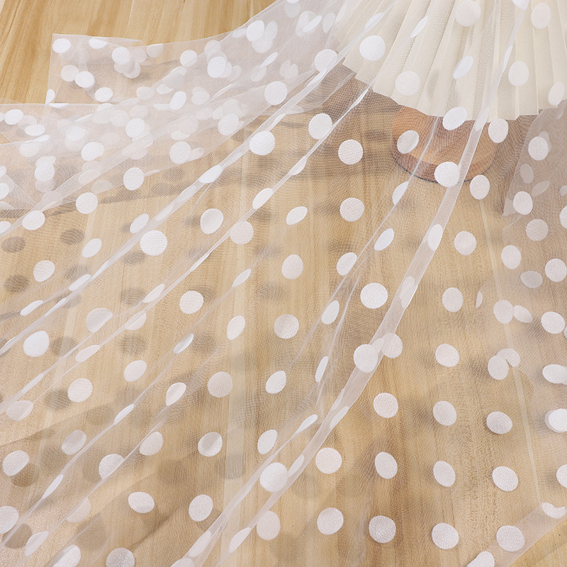 2CM Large Round Poll Dot Flocking Mesh Sexy Backing Shirt Bow Performance Dress Fairy Dress Children's Dress Soft