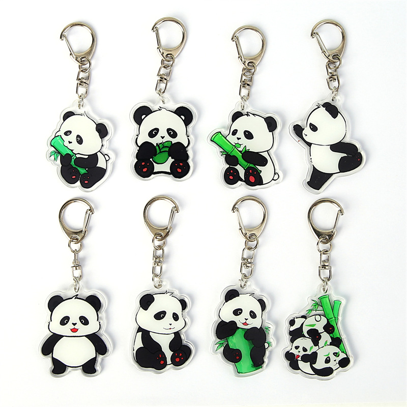 Picture of Cartoon panda keychain acrylic pendant student holiday small gift decoration ornaments cute key chain accessories
