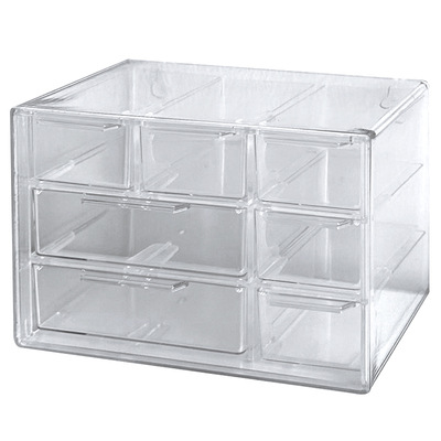 Picture of Transparent 357 Palace Dust-proof Drawer-type Storage Box Stationery Jewelry Seven Palace Cosmetic Storage Rack