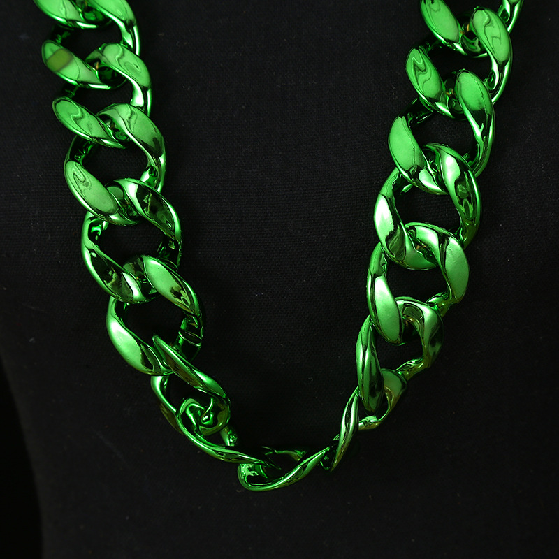 Picture of Fashionable and Atmospheric Simulated Gold High-End Exaggerated Chain Multi-Color Personalized Hip-Hop Photo Performance Props Manufacturer Wholesale