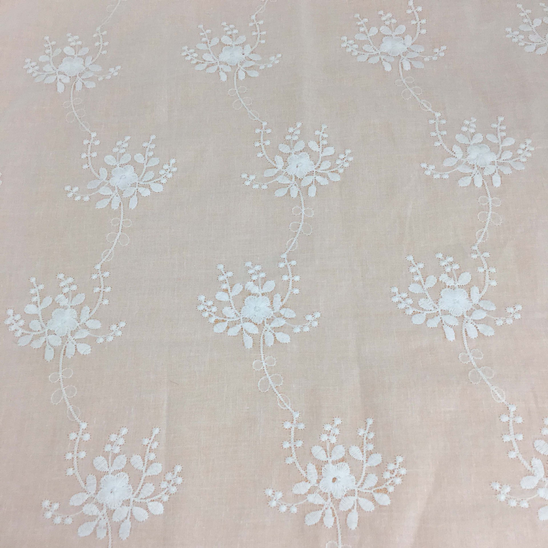Picture of Spot Cotton 9088 Large Tree Flower Embroider Fabric Dyeable Dress Cotton Embroider Fabric DIY Handmade