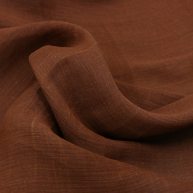Silk and hemp silk red cloud yarn fabric silk mechanism plant dyeing robe dress intangible heritage designer fabric niche