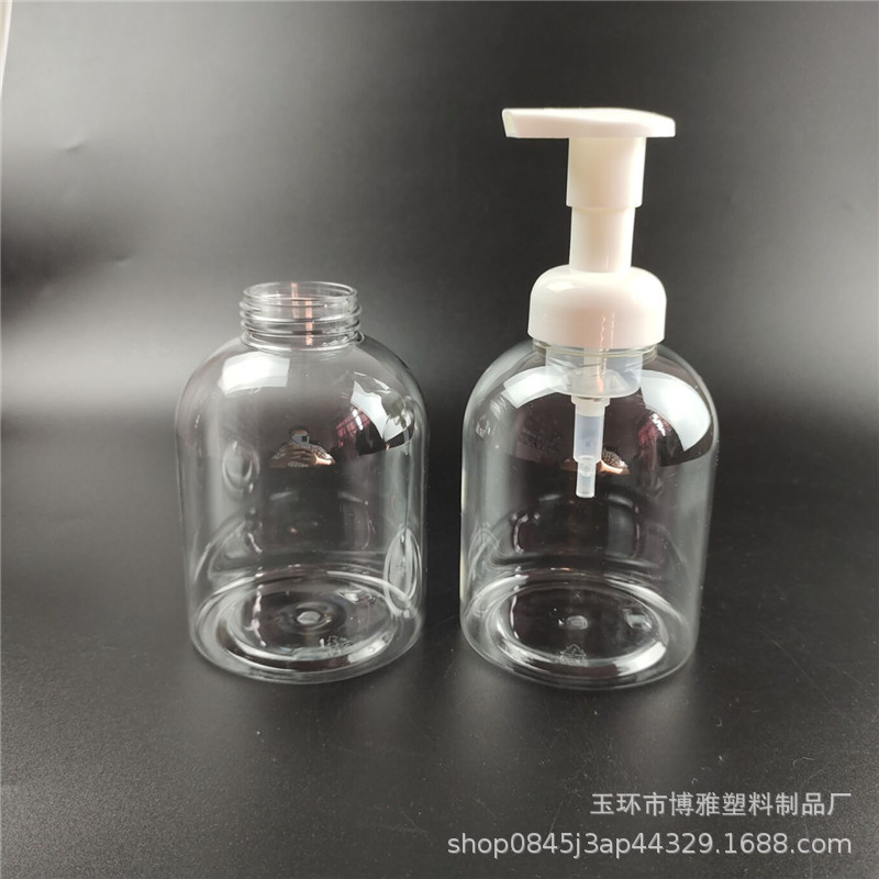 500ml foam bottle PET children's hand sanitizer foaming bottle disinfection hand sanitizer bottle round shoulder mousse bottle