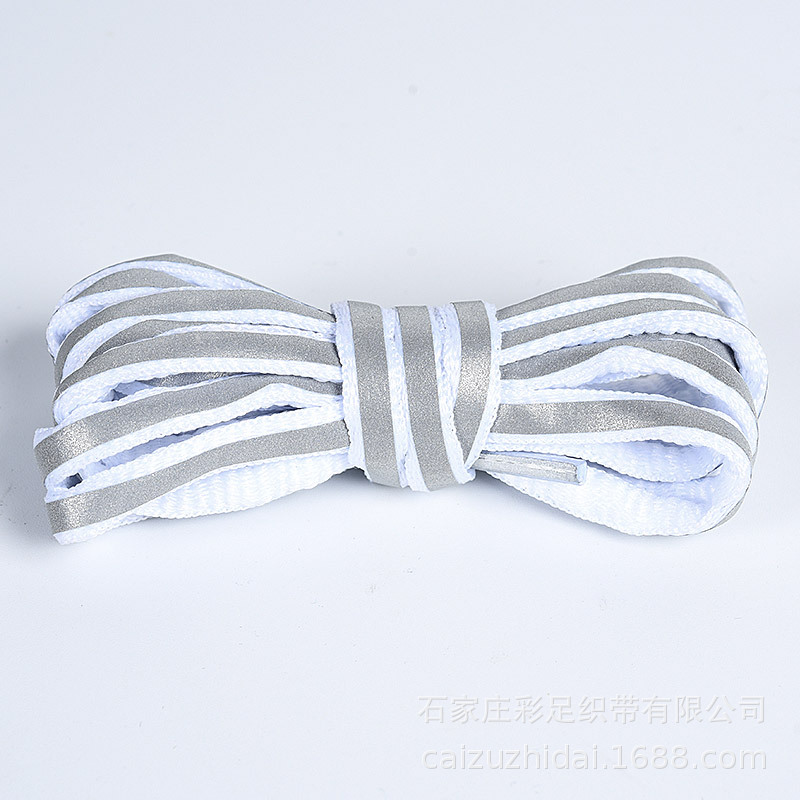Picture of Reflective shoelaces men and women personality tide semicircle flat black and white color sports basketball shoes shoelaces strength factory
