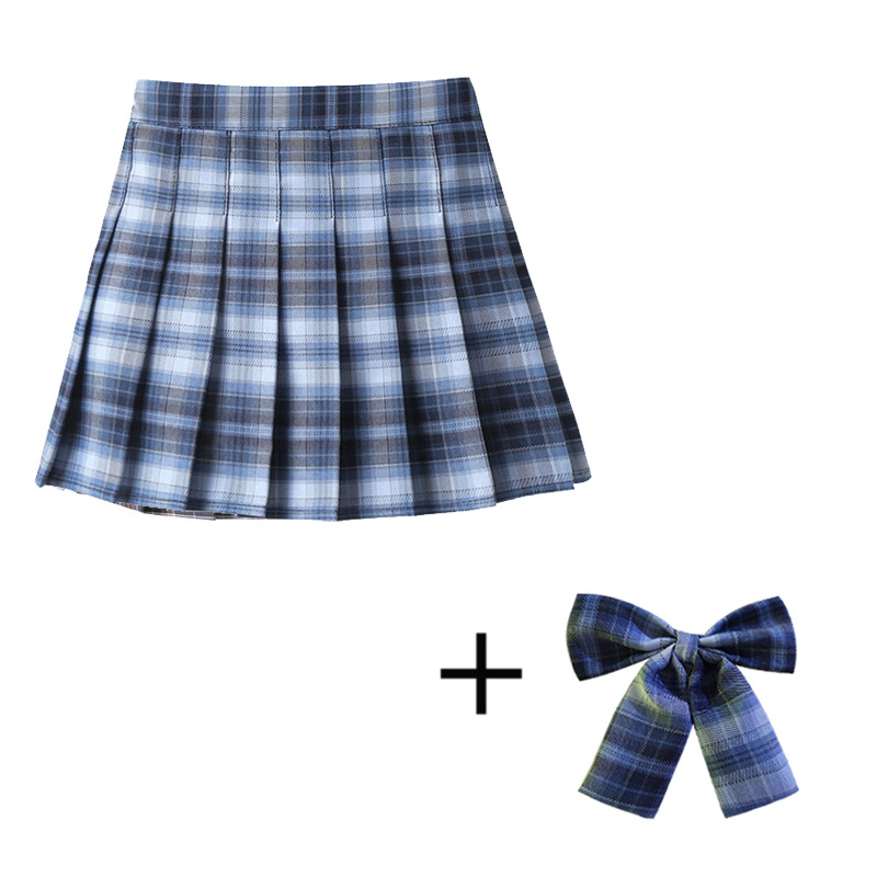 Picture of Girls' skirt children's clothing Korean style new preppy style children's short skirt class clothes plaid skirt medium and large children's pleated skirt