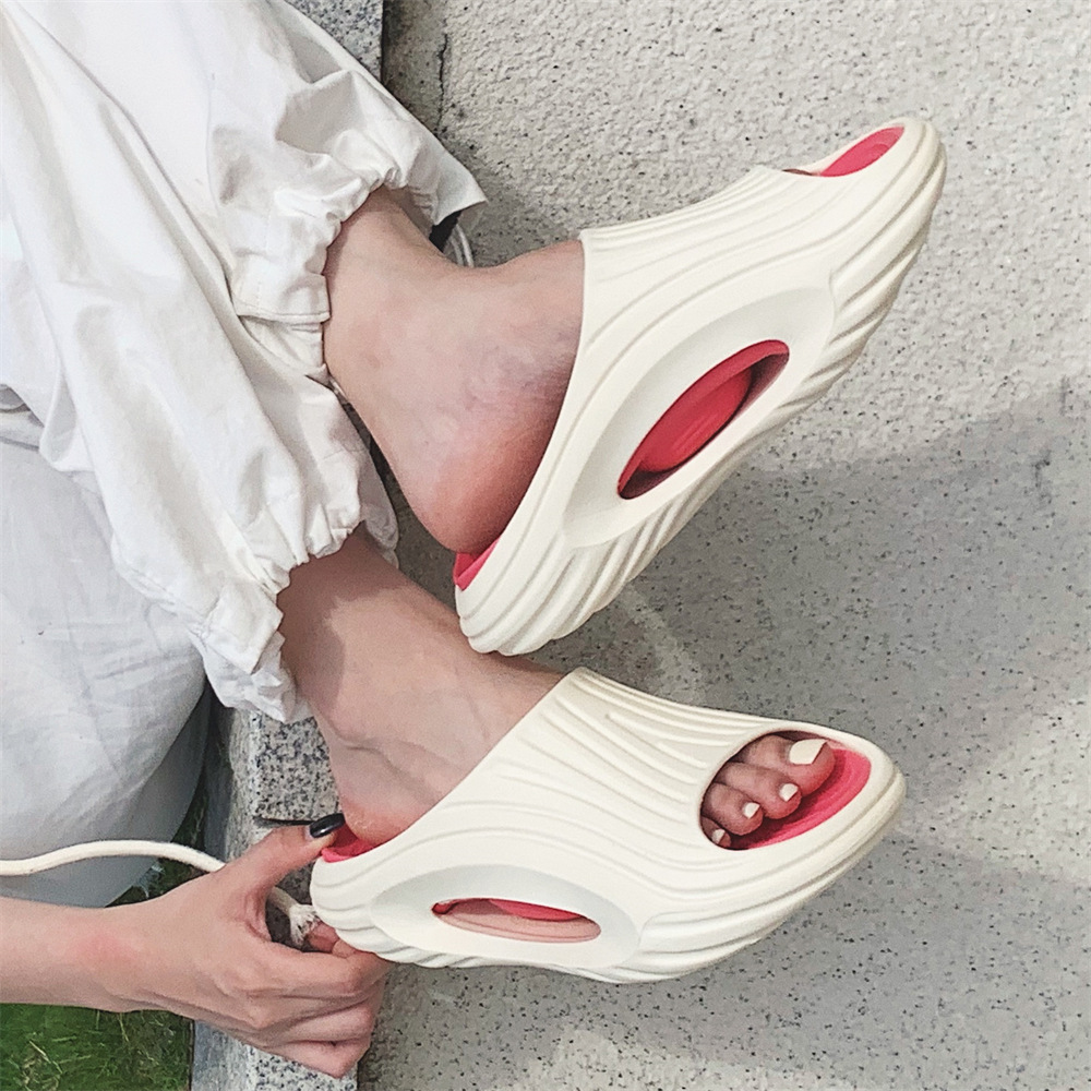 Summer New Women's Fashionable Color-Blocked Thick-Soled Sandals Outdoor Leisure Sports Style Comfortable Ins Style Slippers