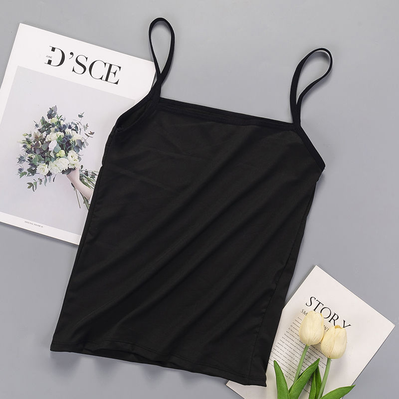Picture of 2022 Spring and Summer Camisole Women's Solid Color Outer Wear Running Amount Inner Wear Sexy Small Camisole Base Shirt Women Factory Wholesale