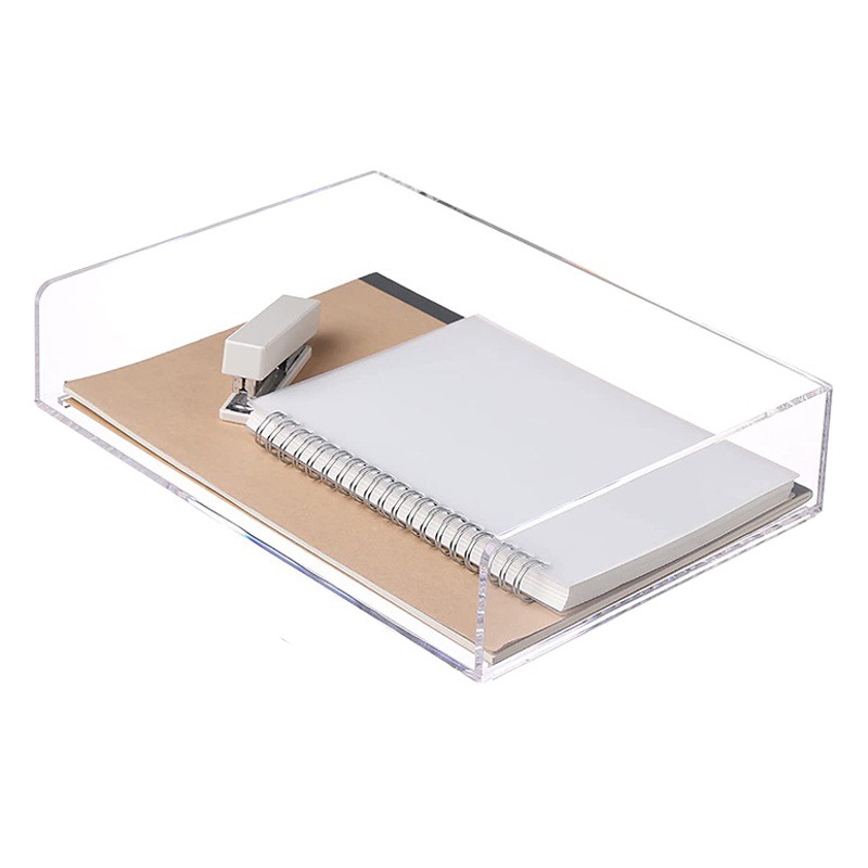 Cross-Border Acrylic File Tray Transparent Stackable Plus A4 Paper Plate Letter Information Storage Rack