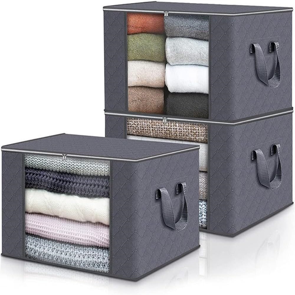 Cross-border Household Clothes Quilt Storage Box Portable Thickened Non-woven Storage Bag Clothes Quilt Moving Bag