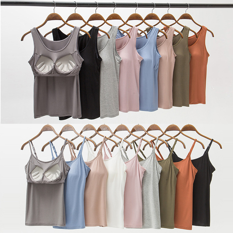 Camisole with Breast Pads for Women Summer Thin Five-Finger Cup All-In-One Wire-Free Bra-Free Bra Intimates