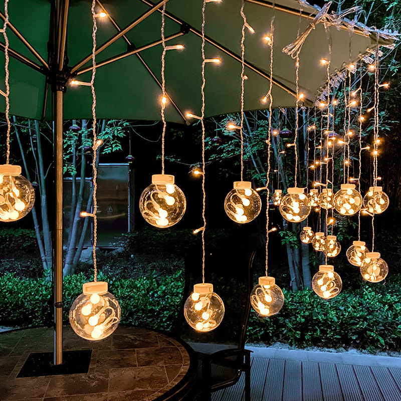 Solar Wishing Ball Lamp Outdoor Courtyard Night Light Garden Layout Balcony Decoration Curtain Light String Terrace Wishing