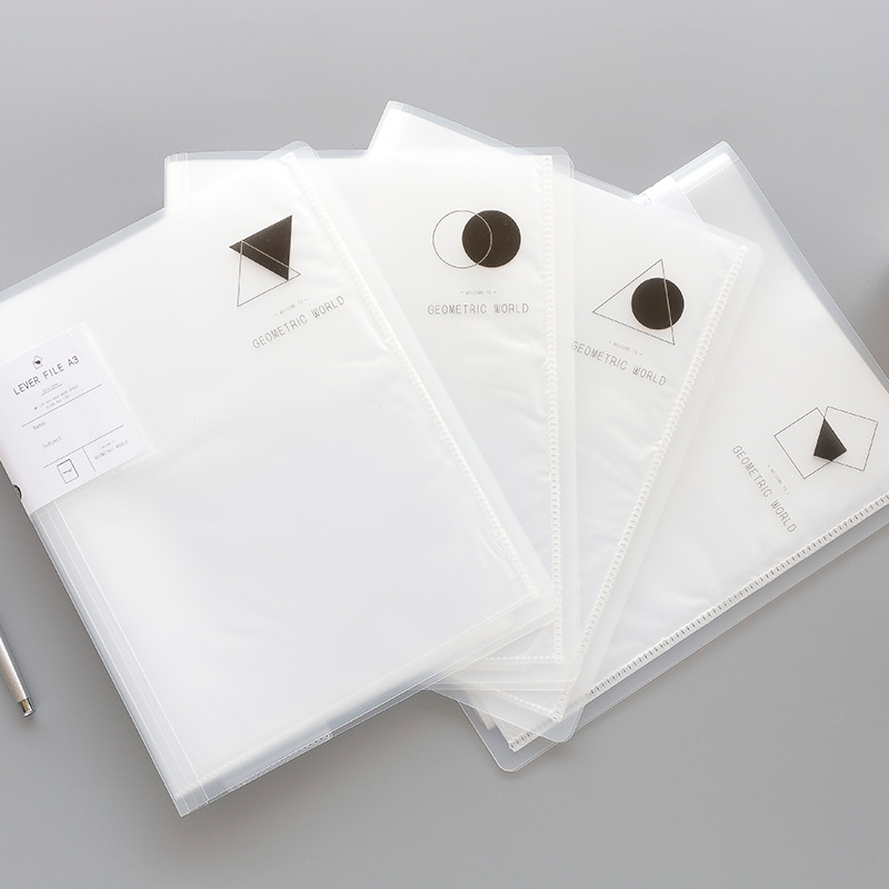 Wen Gu A3 Folder Student Transparent Insert Information Book Multi-layer Office Supplies Test Paper A4 Storage Bag