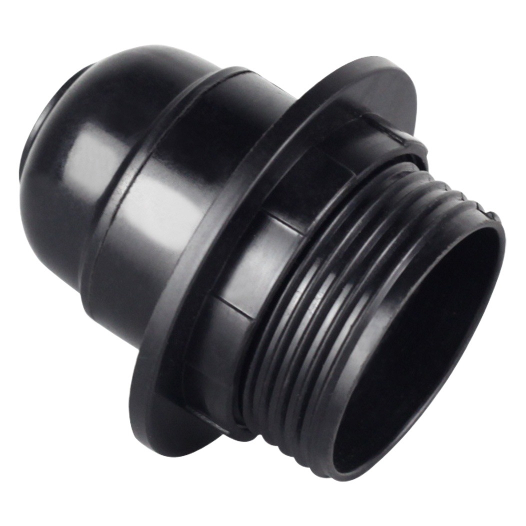 Ppa Plastic Vde Certified E27 Screw Black Lamp Holder 250V 4A Bare Body Half Tooth Lamp Holder Screw with Wire Buckle