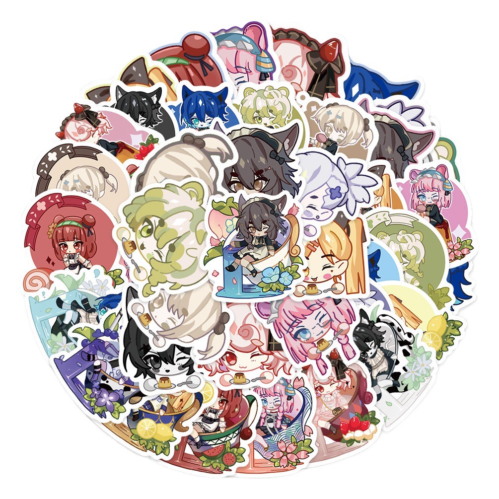 50 original fresh afternoon tea stickers luggage hand book mobile phone shell water Cup desktop decoration diy stickers