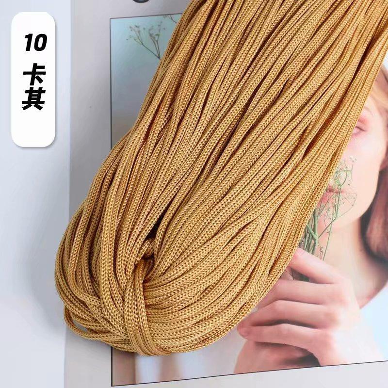 Picture of Light body thread ice silk thread hook hat hook thick hollow thread bright silk thread hand-woven off-shelf sun hat thick wool