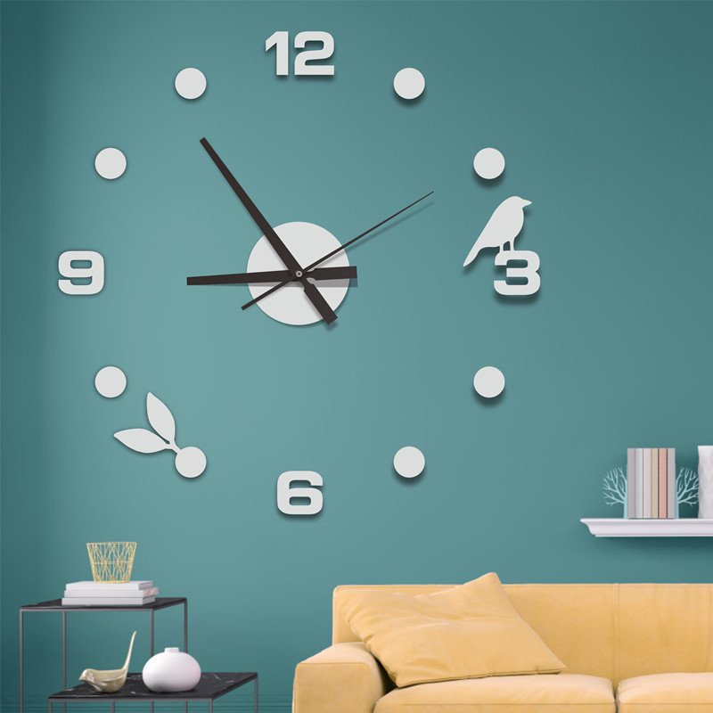 DIY cross-border creative wall sticker wall clock living room creative acrylic mute three-dimensional simple wholesale decorative wall clock