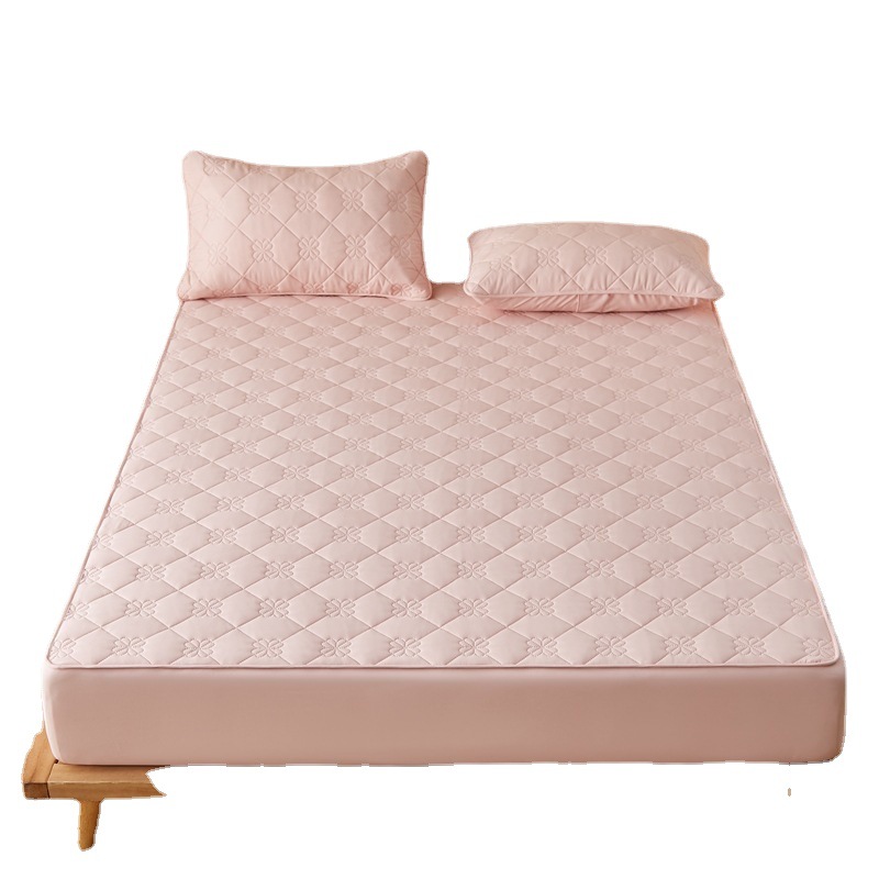 Picture of A Raw Cotton Thickeneded Quilted Fitted Sheet Raw Cotton Maternal and Infant Grade Waterproof Fitted Sheet Protective Cover All-Inclusive Simmons Mattress Cover