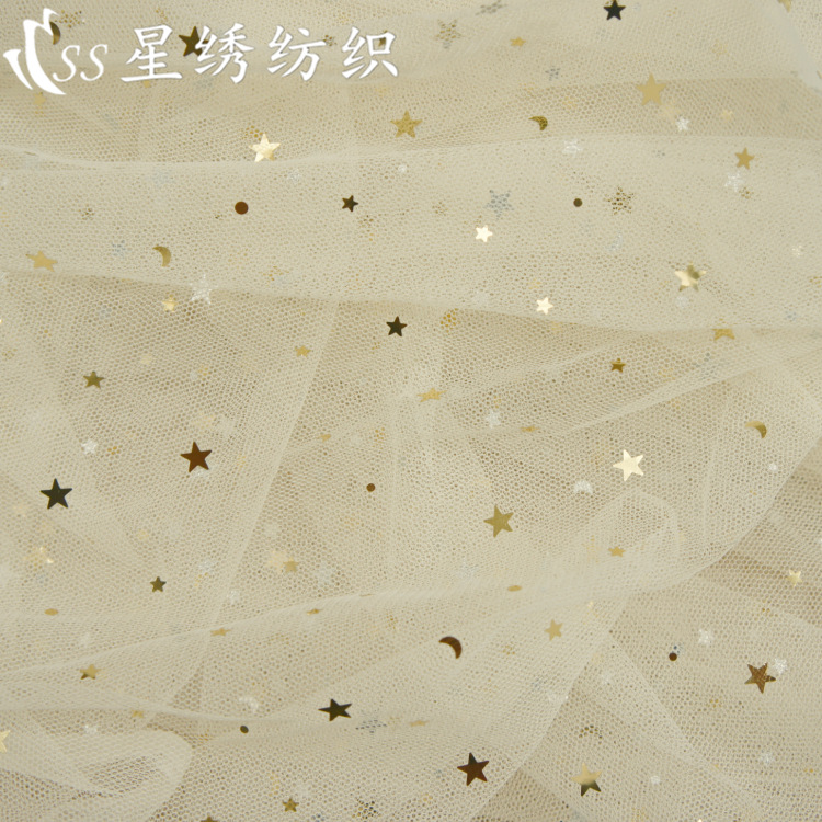 SpeciAl Offer Golden StAr Moon Mesh Skirt 36A Soft Bottom Cloth Smooth DrApe SuitAble for Women's Skirt DecorAtive Mesh