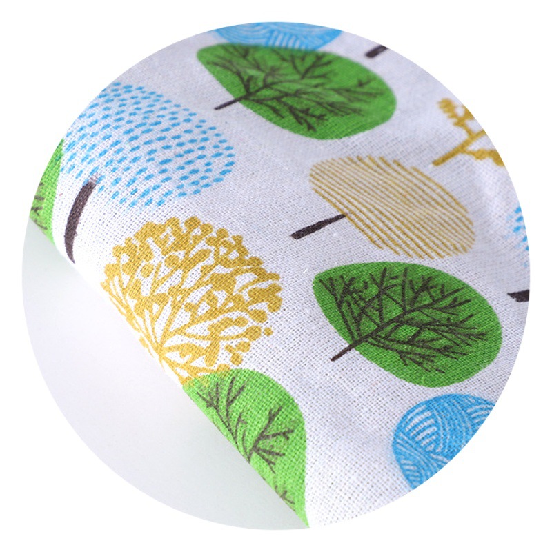 Wholesale apple tree linen fabric fashion cotton clothing lining sofa printed tablecloth curtain pillow fabric