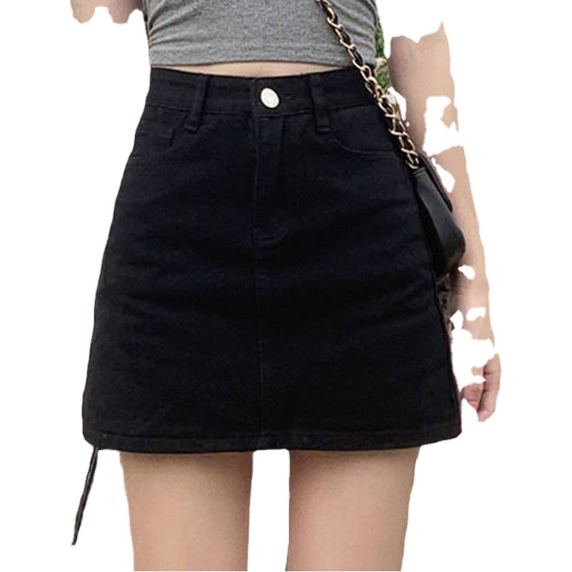 A- line 2023 new Denim skirt high waist slimming versatile pure desire style hip skirt temperament sweet and spicy short skirt