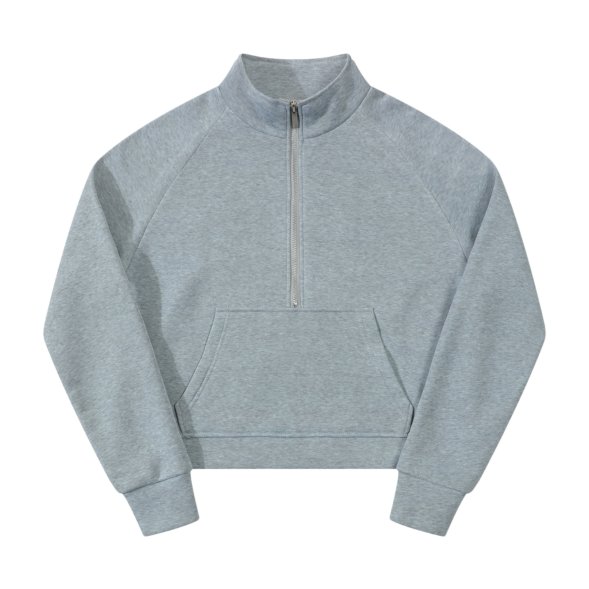Picture of Foreign Trade European and American Raglan Sleeve Sweater Women's Autumn and Winter Fleece Loose Jacket Semi-Zipper Shirt with Vertical Collar Foreign Trade Long Sleeve Sweater