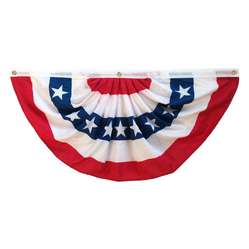 45X90Cm Amazon American Fan-Shaped Flag American Independence Day July 4 Holiday Flag American Flag Skirt Pleated Semicircle