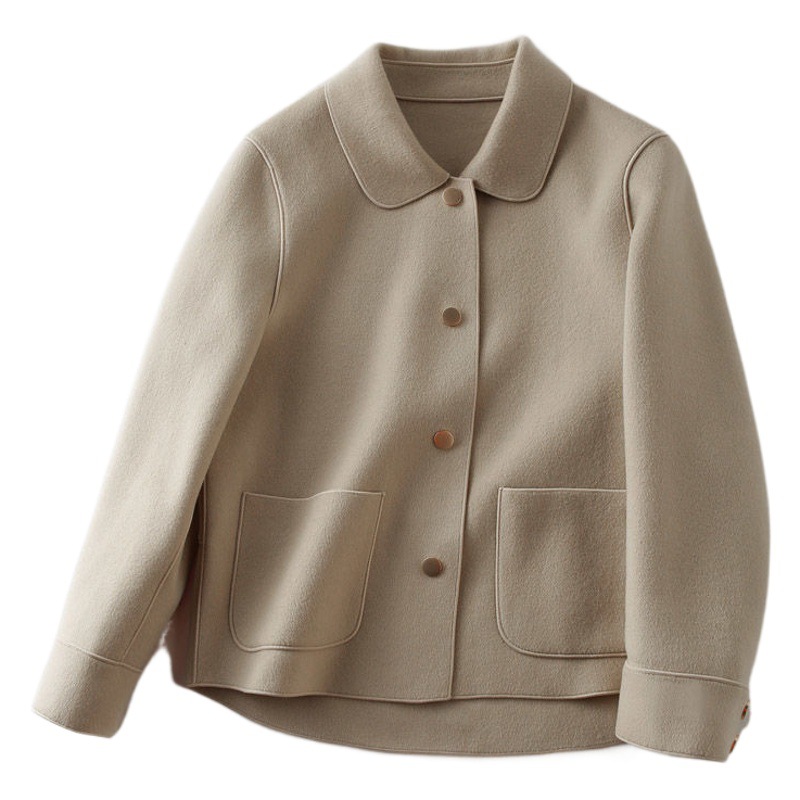 Simple Light Luxury Double-sided Tit Lapel Short Coat Women's 2023 Spring and Autumn New Elegant Fashionable Loose All-match Top