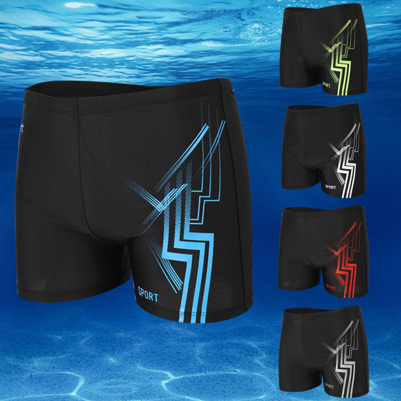 Swimming trunks men's swimming suit men's boxer swimming trunks plus size quick-drying loose 2023 new printed swimming equipment